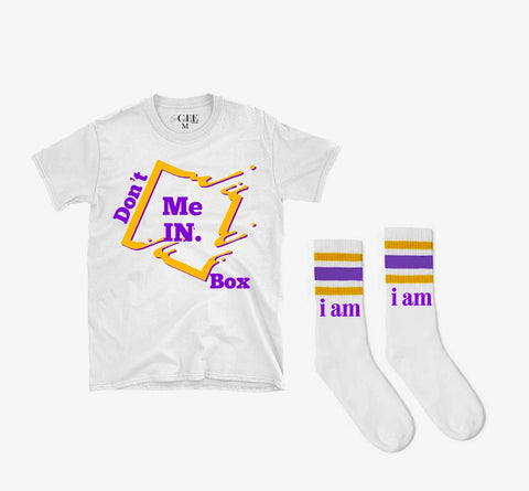 “i am” Purple & Gold Socks